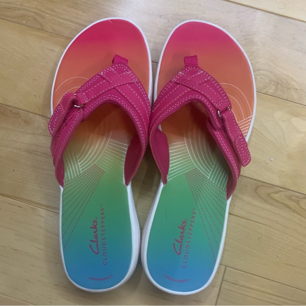 Clarks Cloudsteppers Sandals, Pink ombré, sz 8/39, New/never worn